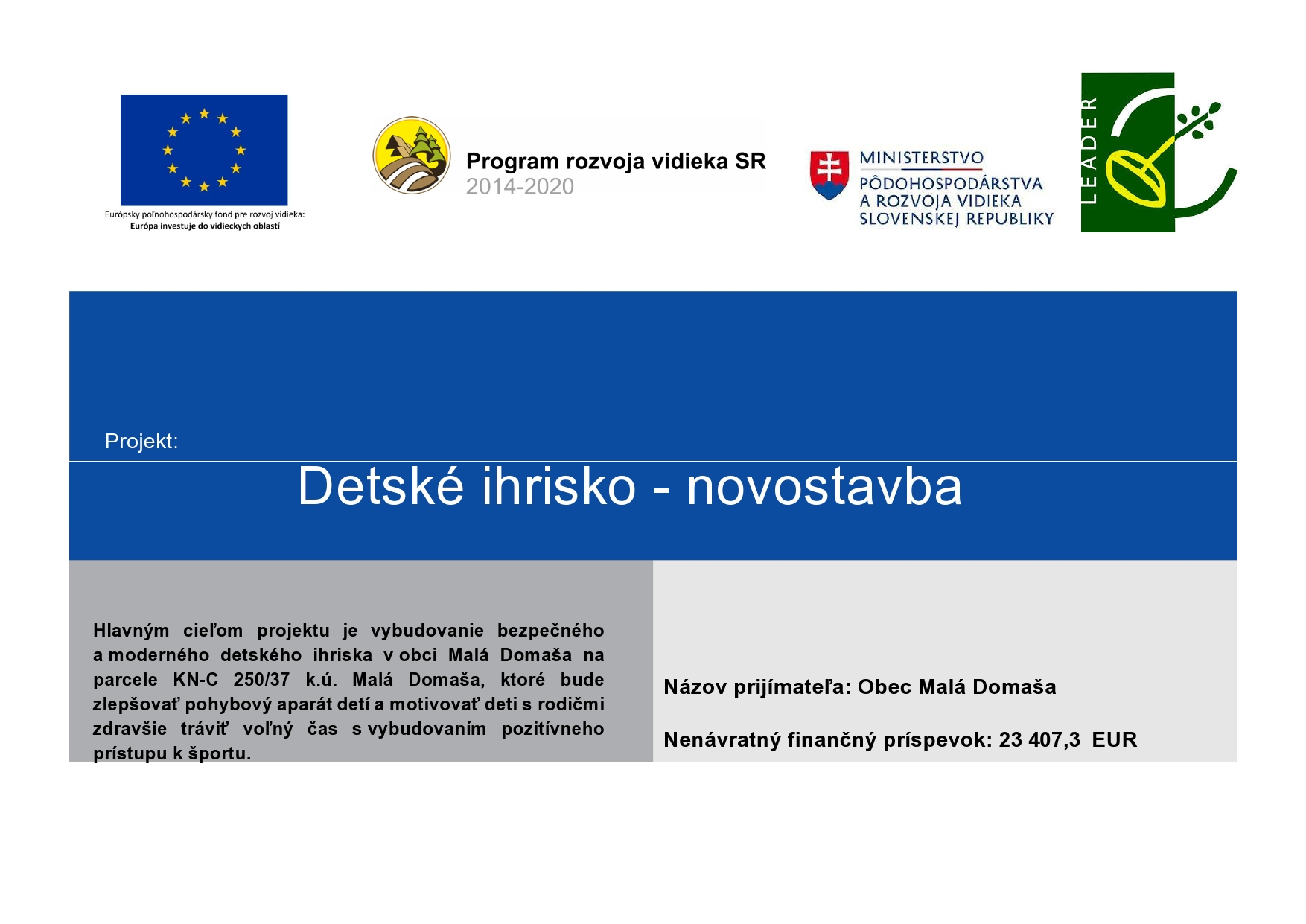 Fotka - Detské ihrisko - novostavba