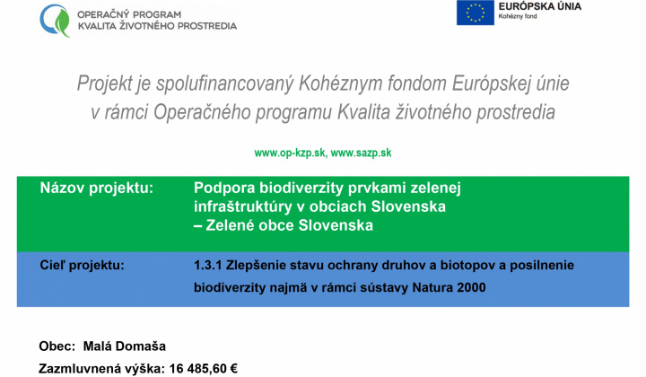 Fotka - Podpora biodiverzity prvkami zelenej infraštruktúry v obciach Slovenska - Zelené obce Slovenska