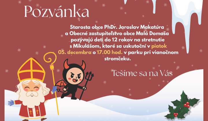 Fotka - POZVÁNKA NA STRETNUTIE S MIKULÁŠOM 